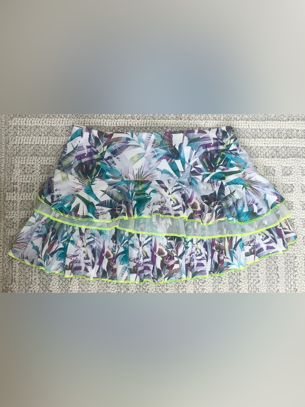 Lucky in Love Tennis pickleball Skirt Womens S Multicolor Tiered Ruffle Trim - Picture 4 of 5